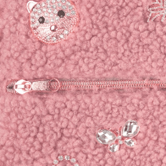 Girls Jeweled Critter Sherpa Mini Backpack - Picture 2 of 7